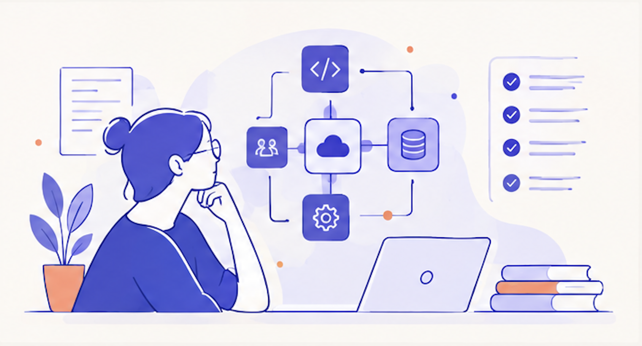 Illustration: portrait with laptop